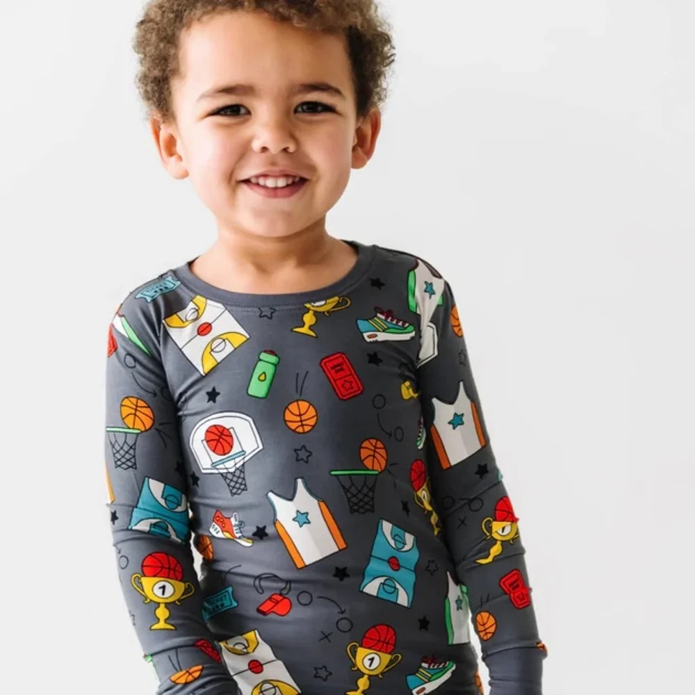 Little Sleepies Hoop Stars Basketball Pajama Top Boy’s size 16